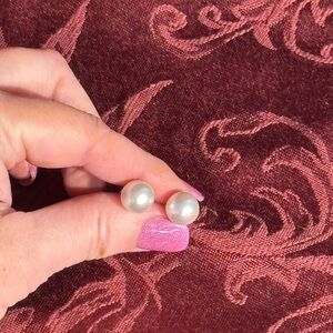 Touchstone Crystal Flipside White Stud Earrings Reversible!  Two Pairs in One!